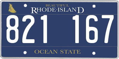 RI license plate 821167