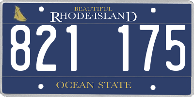 RI license plate 821175