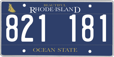 RI license plate 821181