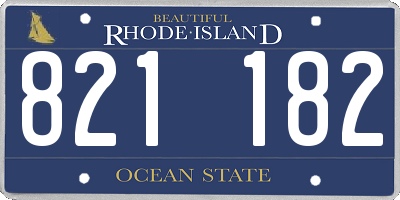 RI license plate 821182