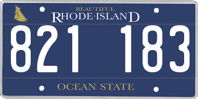 RI license plate 821183