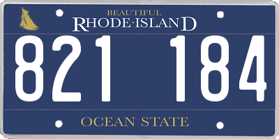 RI license plate 821184