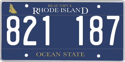 RI license plate 821187