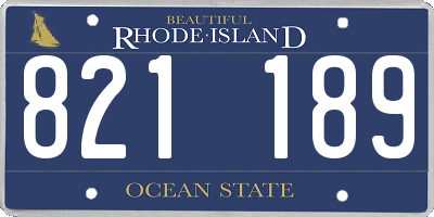 RI license plate 821189