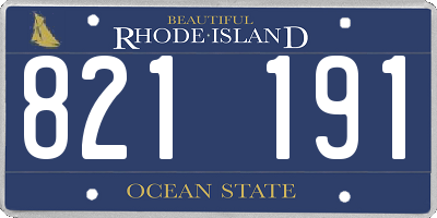RI license plate 821191