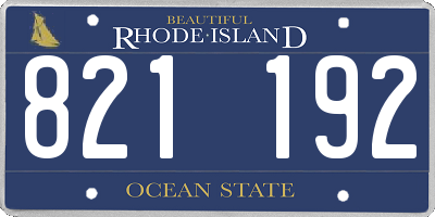 RI license plate 821192