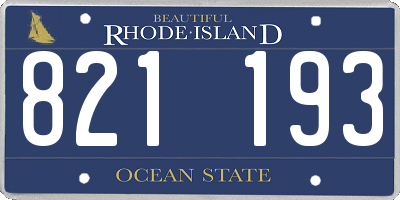 RI license plate 821193