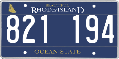 RI license plate 821194