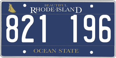 RI license plate 821196