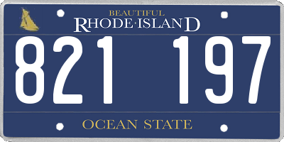 RI license plate 821197