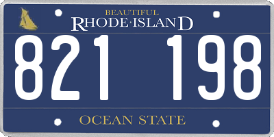 RI license plate 821198