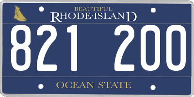 RI license plate 821200