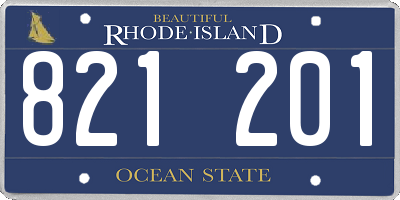 RI license plate 821201