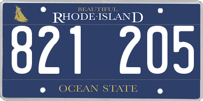 RI license plate 821205