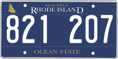 RI license plate 821207