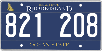 RI license plate 821208