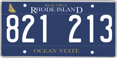RI license plate 821213
