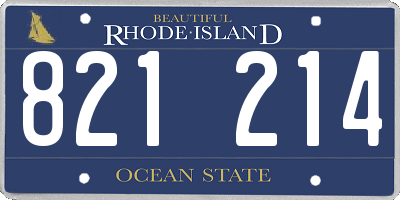 RI license plate 821214