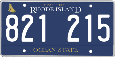 RI license plate 821215