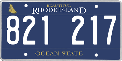 RI license plate 821217