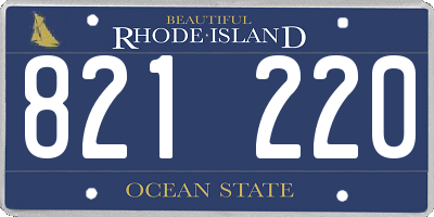 RI license plate 821220
