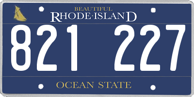 RI license plate 821227