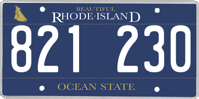 RI license plate 821230