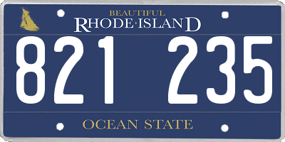 RI license plate 821235