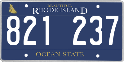 RI license plate 821237