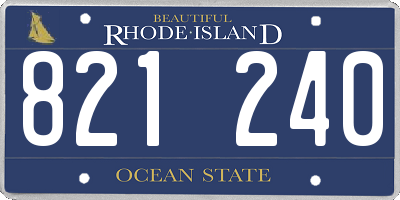 RI license plate 821240