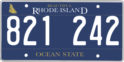 RI license plate 821242