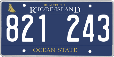 RI license plate 821243