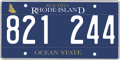 RI license plate 821244