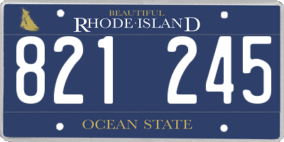 RI license plate 821245