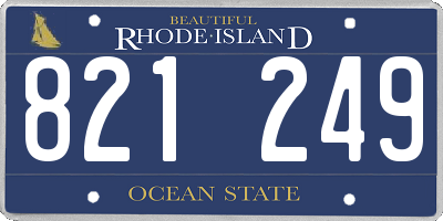 RI license plate 821249