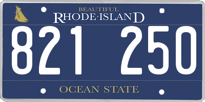 RI license plate 821250