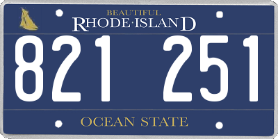 RI license plate 821251