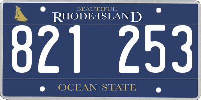 RI license plate 821253