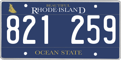 RI license plate 821259