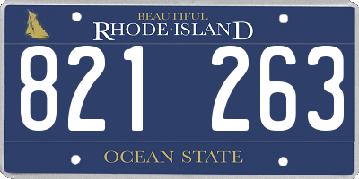RI license plate 821263
