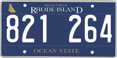 RI license plate 821264