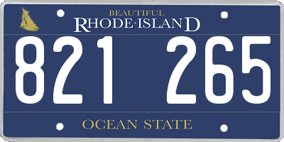 RI license plate 821265