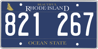 RI license plate 821267