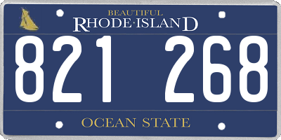 RI license plate 821268