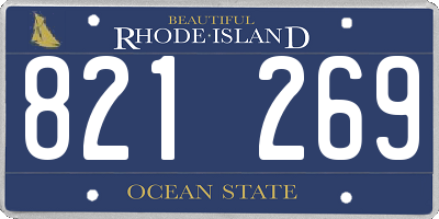 RI license plate 821269