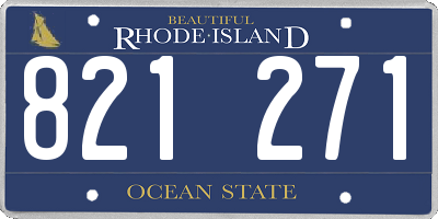 RI license plate 821271