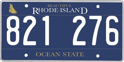 RI license plate 821276