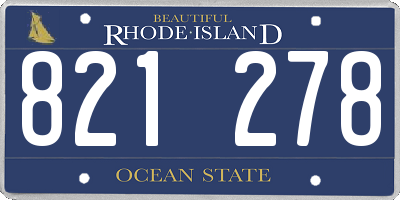 RI license plate 821278