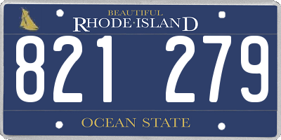 RI license plate 821279