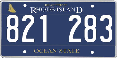 RI license plate 821283